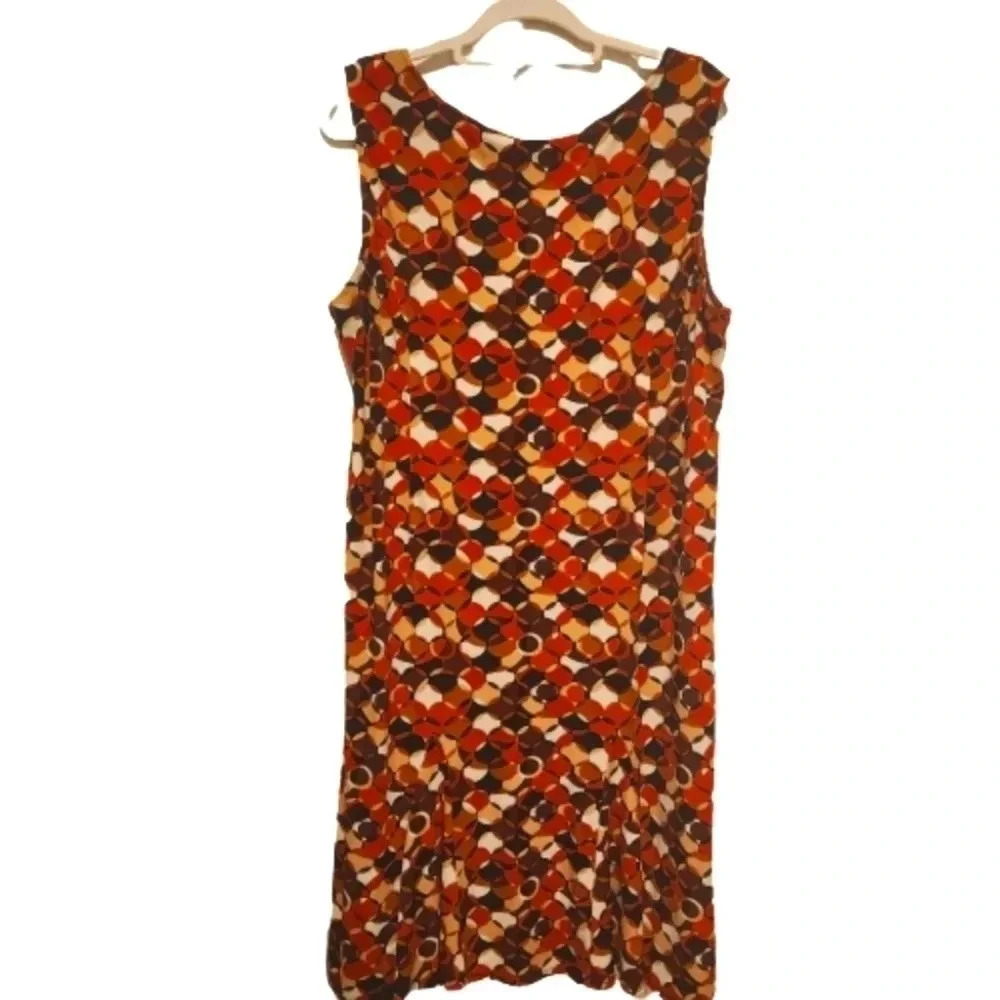 NWOT Julian Taylor multicolored graphic print sleeveless shift dress Size 18W